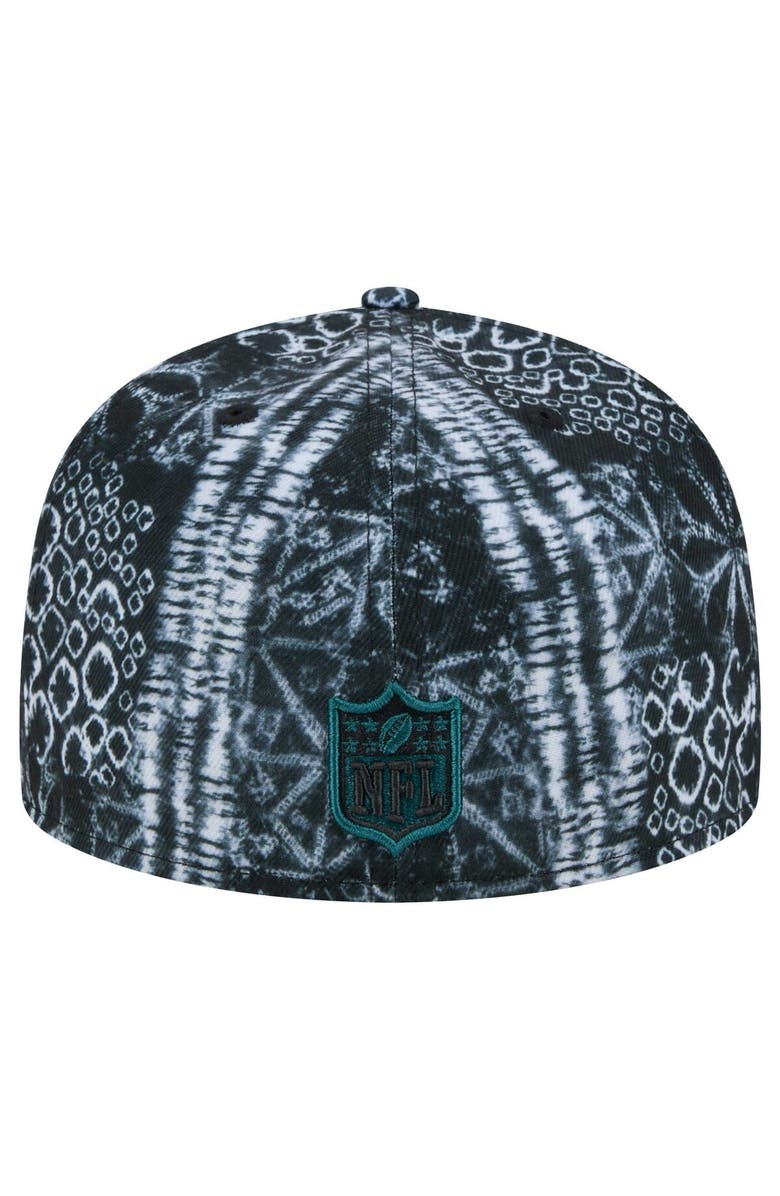 New Era Men's New Era Black Philadelphia Eagles Shibori 59FIFTY Fitted Hat, Alternate, color, 