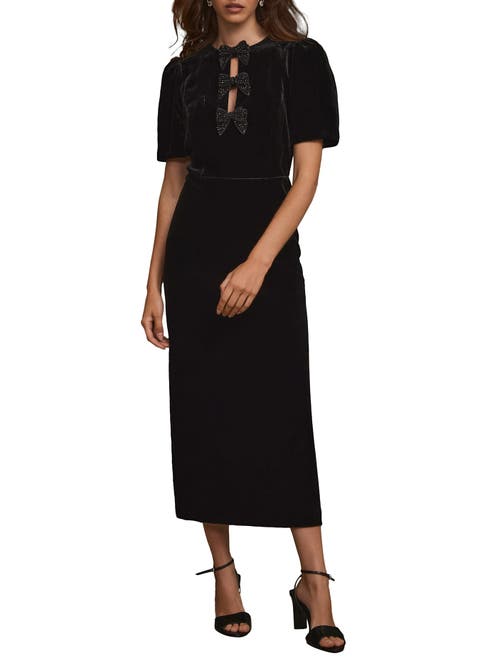 Velvet Bow Midi Dress