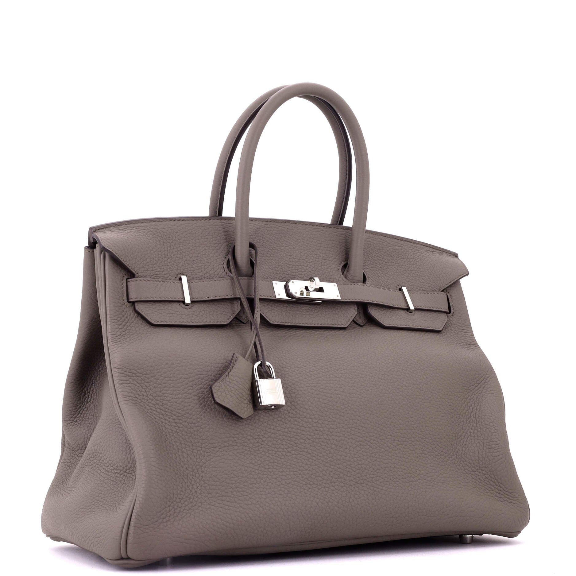 Birkin Handbag Grey Clemence with Palladium Hardware 35, Alternate, color, Grey