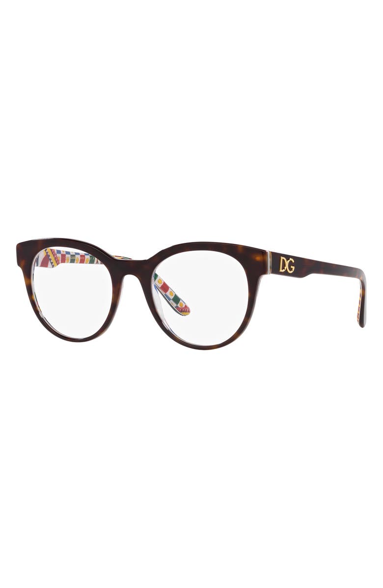 Dolce&Gabbana 55mm Rectangle Optical Glasses, Alternate, color, White