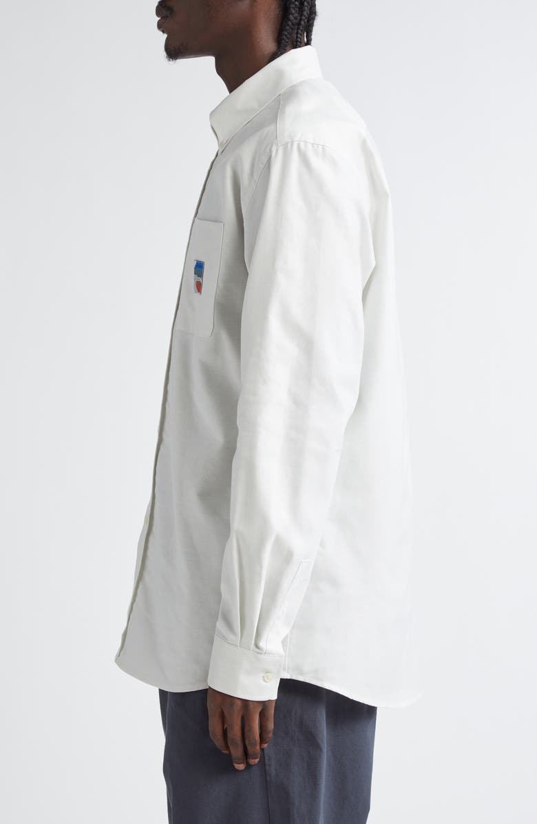 PALMES Deuce Organic Cotton Button-Down Oxford Shirt, Alternate, color, Light Blue Stripe