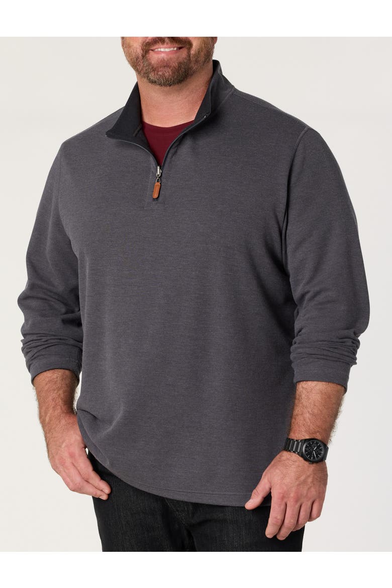 Big & Tall 1/4-Zip Tech Reversible Pullover, Alternate, color, BLACK