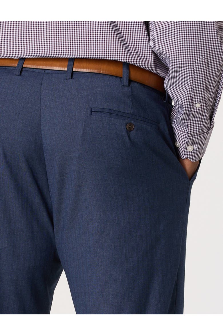 Big & Tall  Waist Relaxer Herringbone Pinstripe Suit Pants, Alternate, color, BLUE