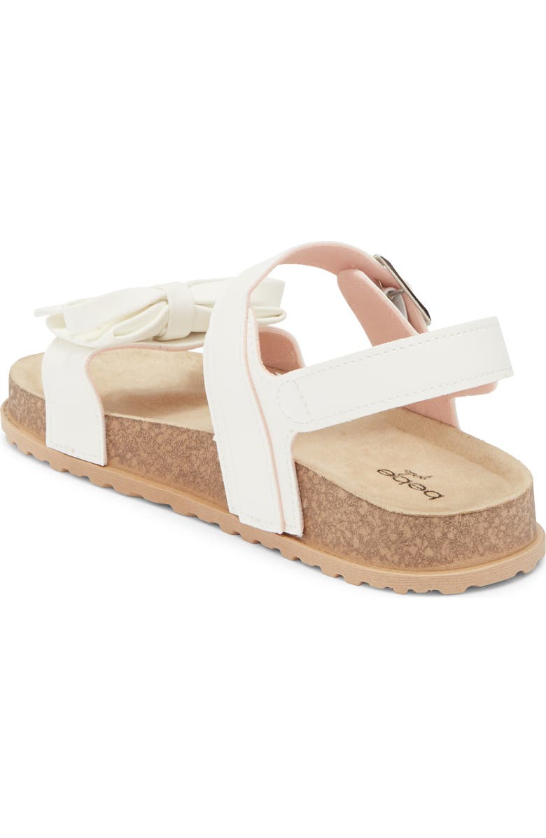 bebe Kids' Bow Strap Sandal, Alternate, color, White