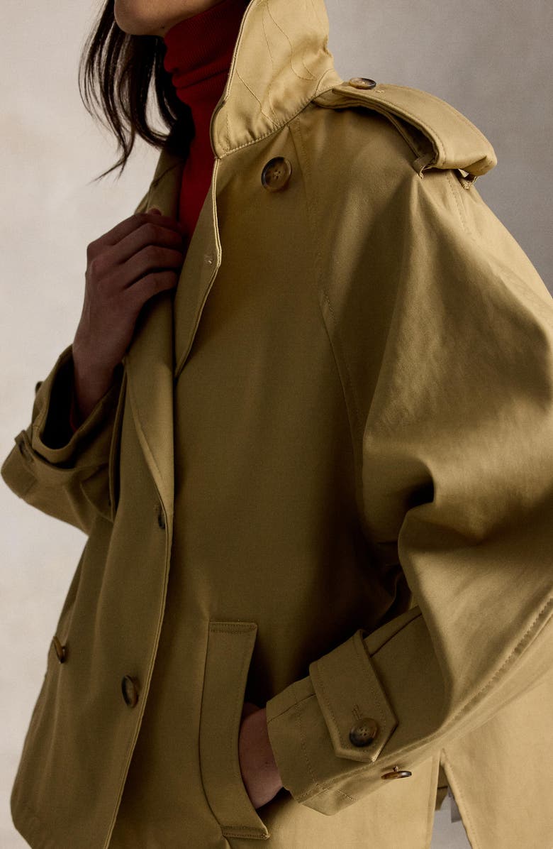 Polo Ralph Lauren Balloon Cotton Twill Trench Coat, Alternate, color, Khaki