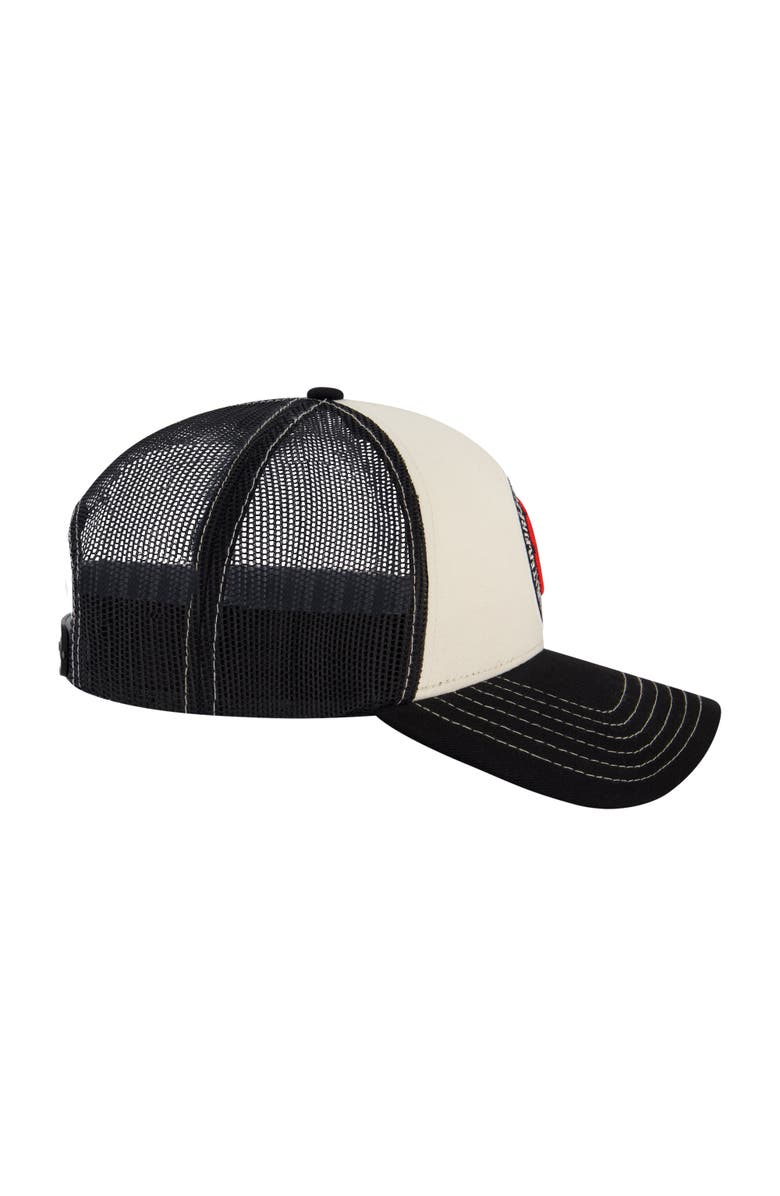 Element Constructed Contrast Stitch Cotton Twill Trucker Cap, Alternate, color, Black