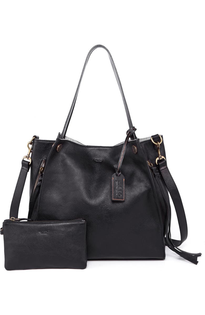 OLD TREND Daisy Leather Tote Bag, Main, color, Black