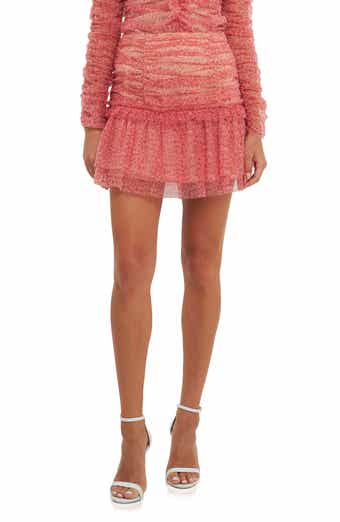Endless Rose Floral Ruched Mesh Miniskirt