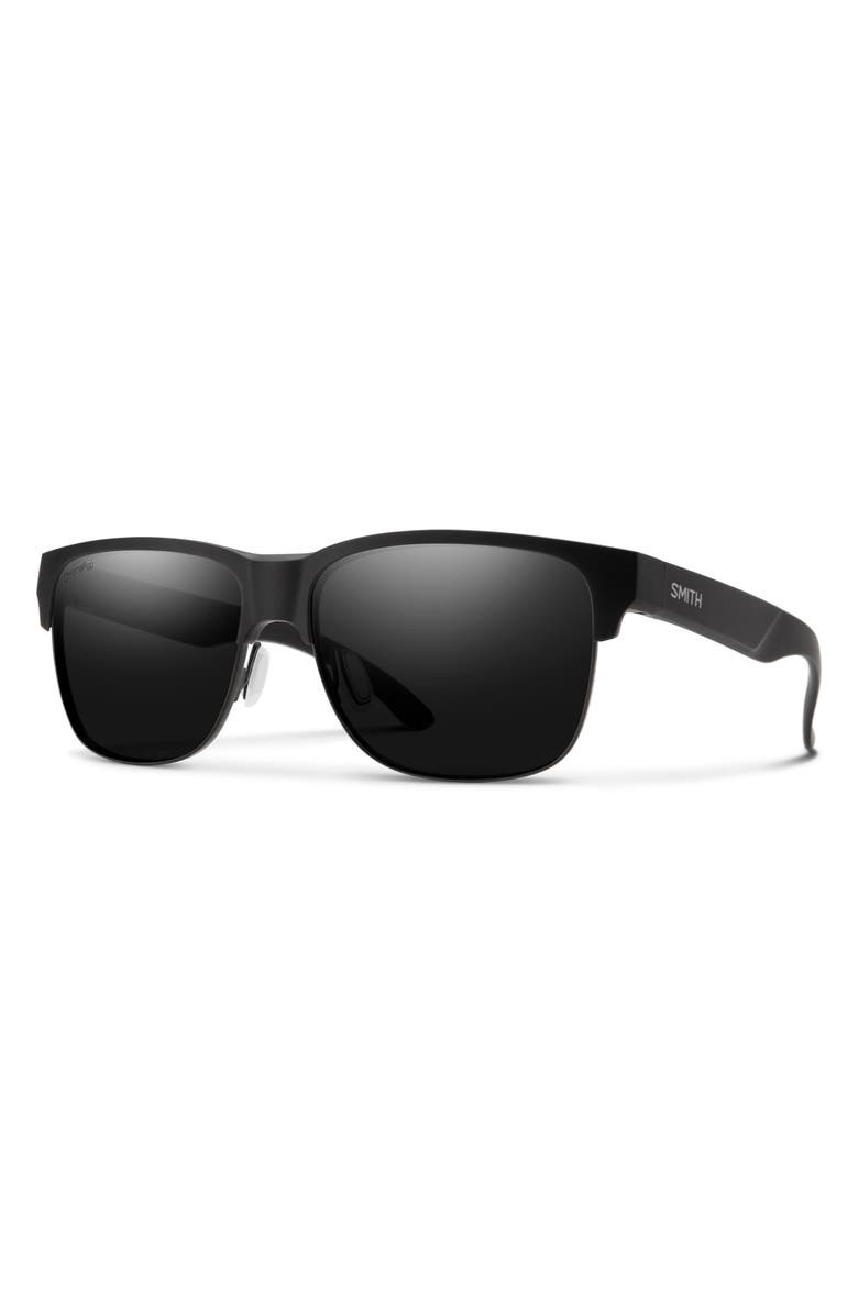 Smith Lowdown 56mm ChromaPop Polarized Browline Sunglasses, Alternate, color, Matte Black / Black