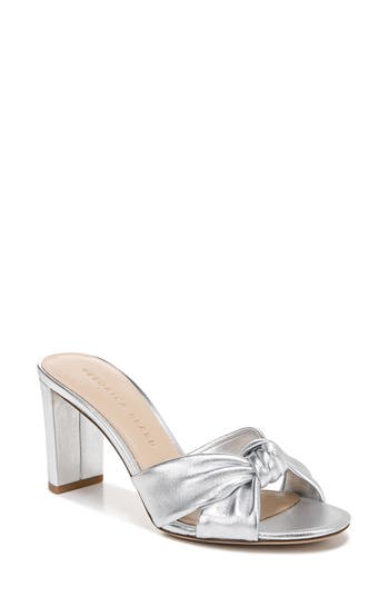 Veronica Beard Ganita Metallic Knot Slide Sandals