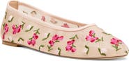 Stuart Weitzman Bareitall Flower Embroidered Ballet Flat