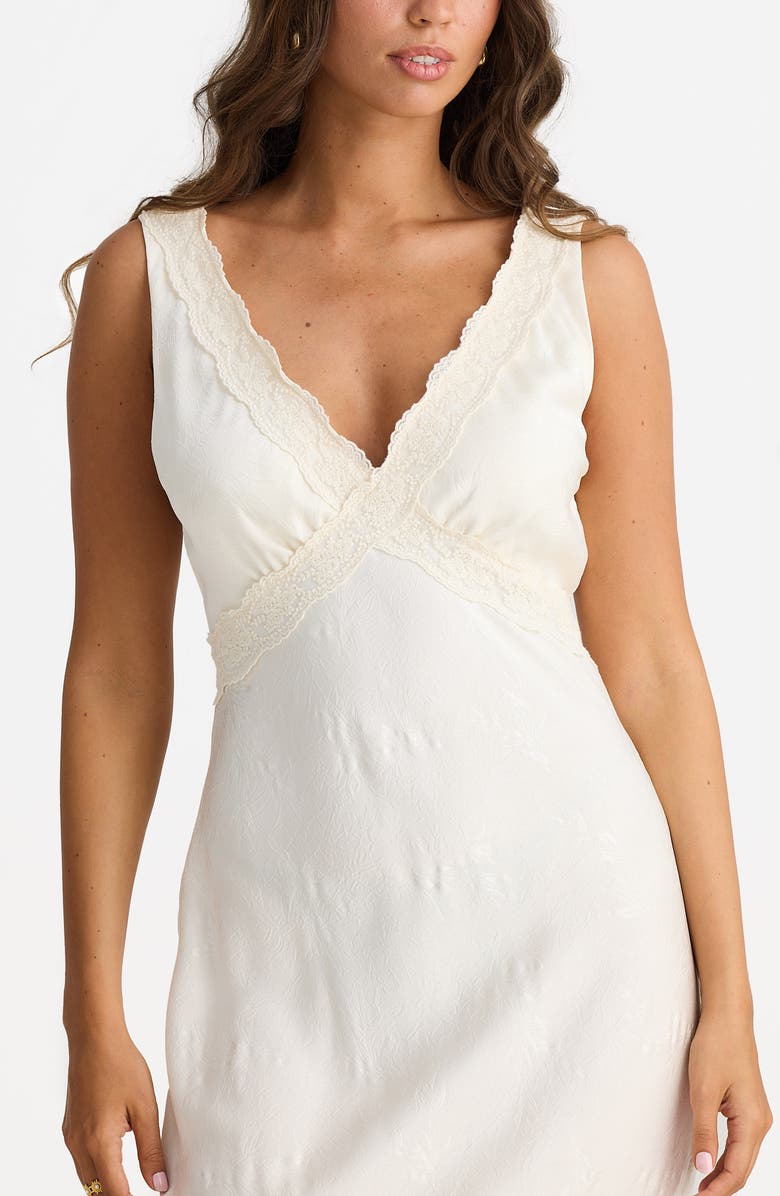 Talisman the Label Luca Lace Detail Bias Cut Maxi Dress, Alternate, color, 