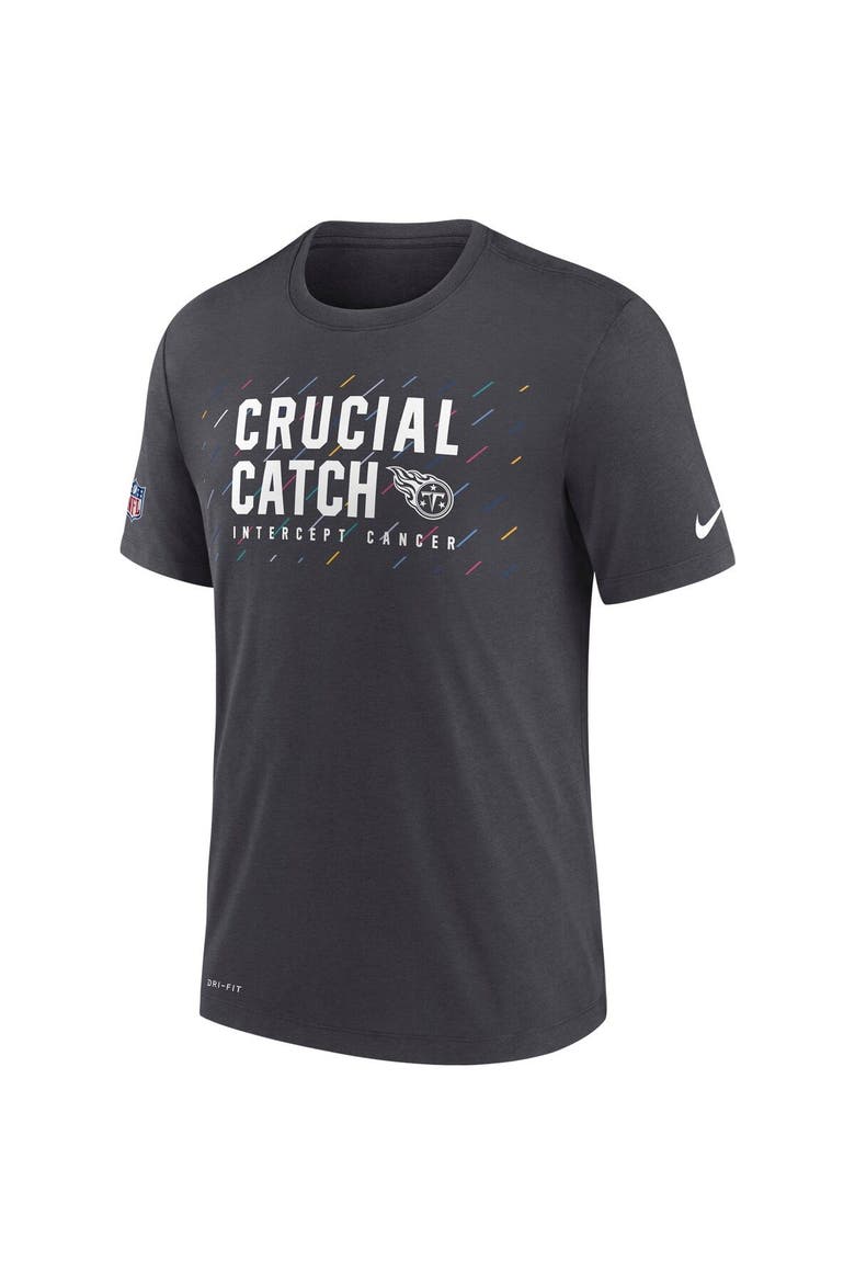 Men's Nike Charcoal Tennessee Titans 2021 NFL Crucial Catch Performance T-Shirt, Alternate, color, Charcoal