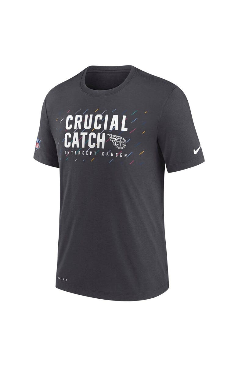 Nike Men's Nike Charcoal Tennessee Titans 2021 NFL Crucial Catch Performance T-Shirt, Alternate, color, 