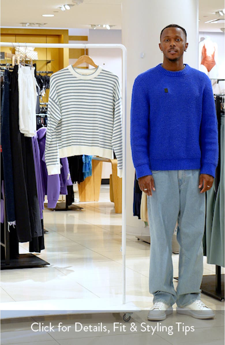 Suki Stripe Cotton Crewneck Sweater, sales video thumbnail