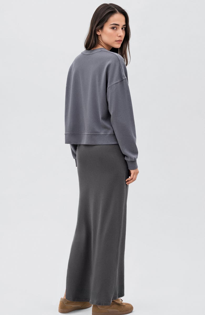 MANGO TEEN Knit Maxi Skirt, Alternate, color, Charcoal