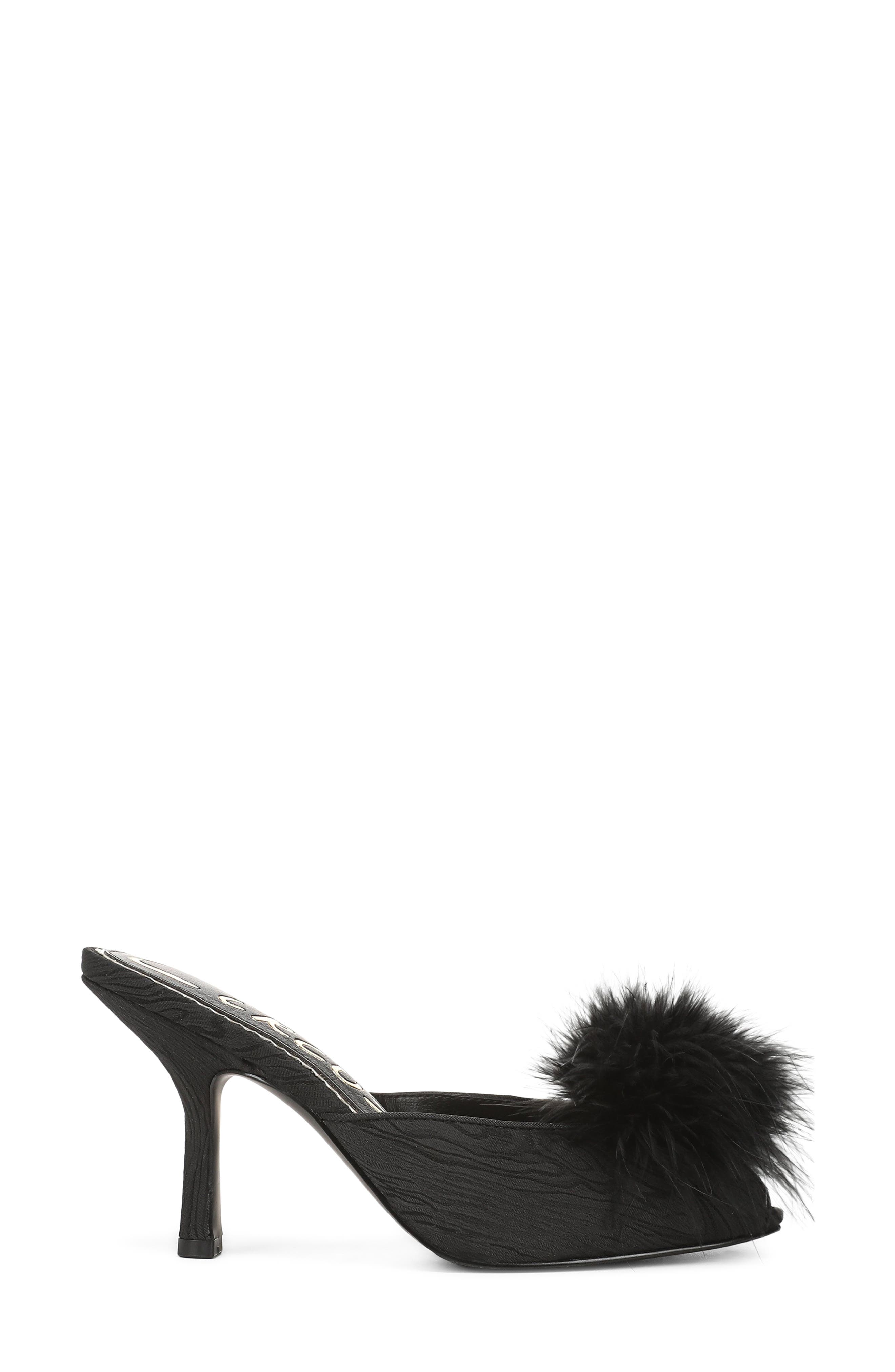 Glenda Fluff Mule, Alternate, color, BLACK