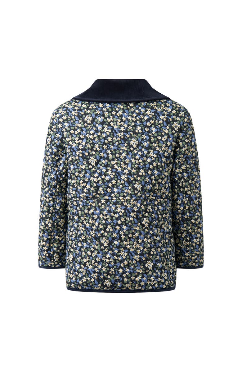 Rachel Riley Berry Floral Quilted Jacket, Alternate, color, Navy