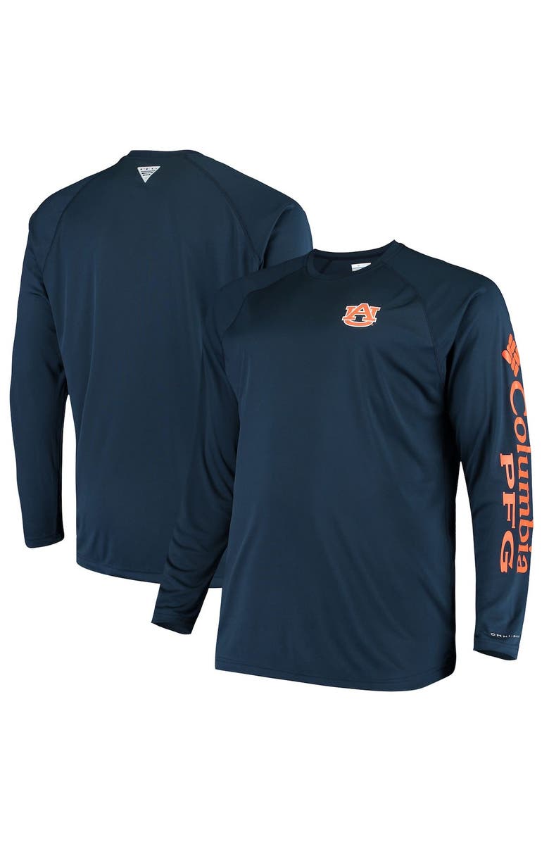 Columbia Men's Columbia Navy Auburn Tigers Big & Tall Terminal Tackle Long Sleeve Omni-Shade T-Shirt, Main, color, Navy