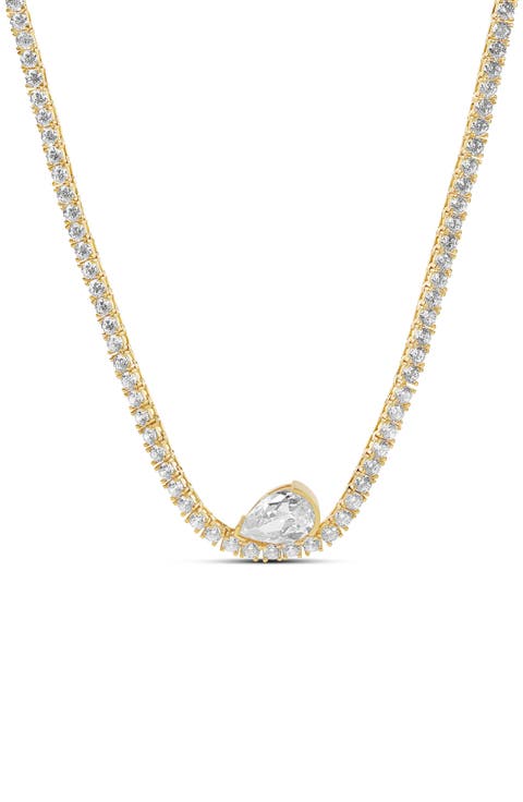 Floating Pear Tennis Necklace