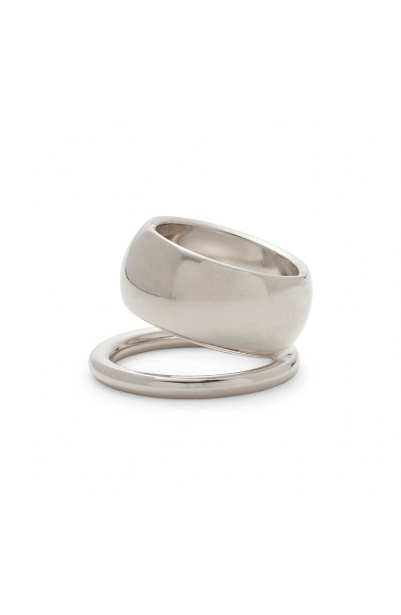 Lady Grey Halo Double Band Ring, Main, color, Silver