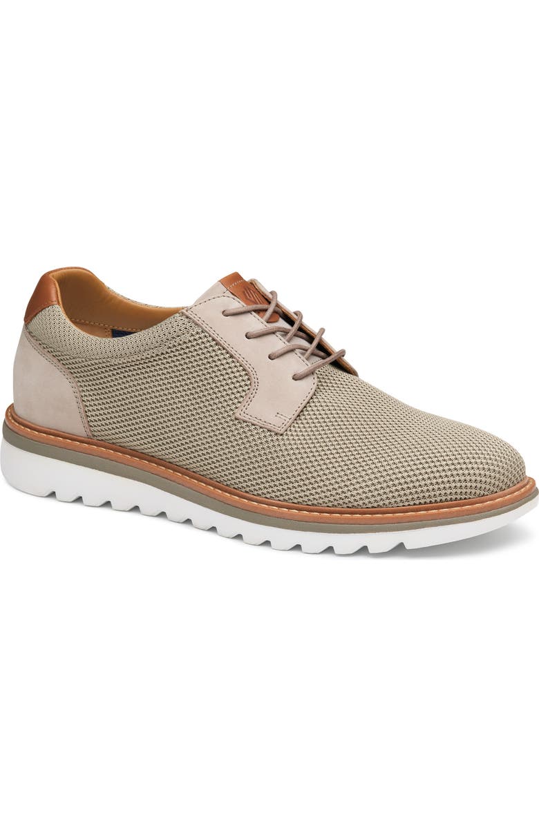 Johnston & Murphy Braydon Knit Plain Toe Derby, Main, color, Taupe Knit
