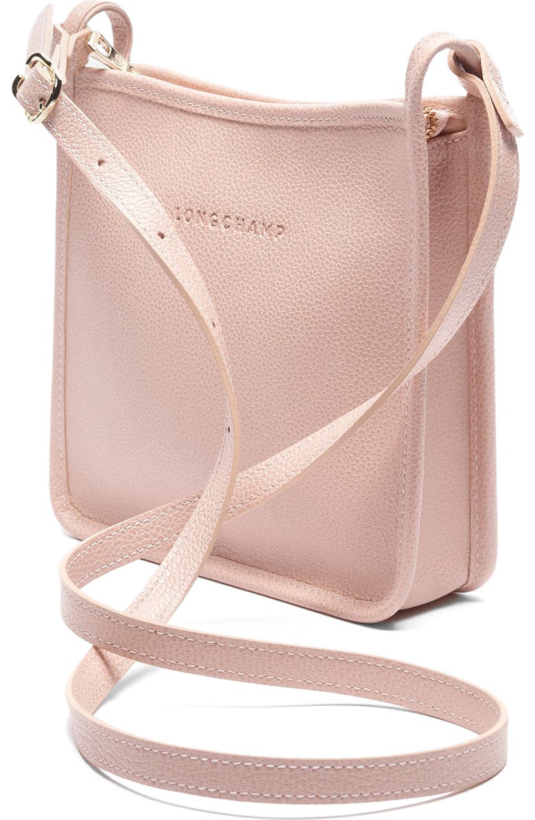 Longchamp Small Le Foulonné Leather Crossbody Bag, Alternate, color, Beige