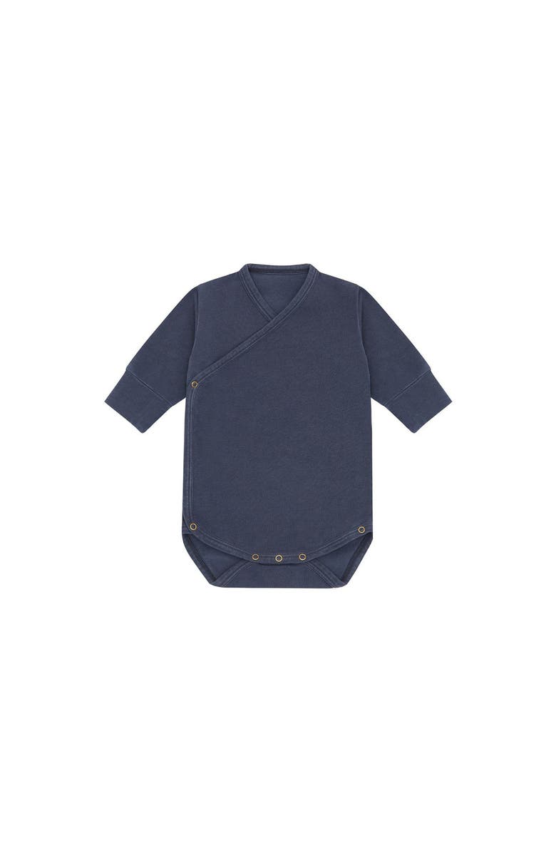 Vild House of Little LS Organic Cotton Kimono Bodysuits, Main, color, Stone Blue-Palmetto Plant Dye