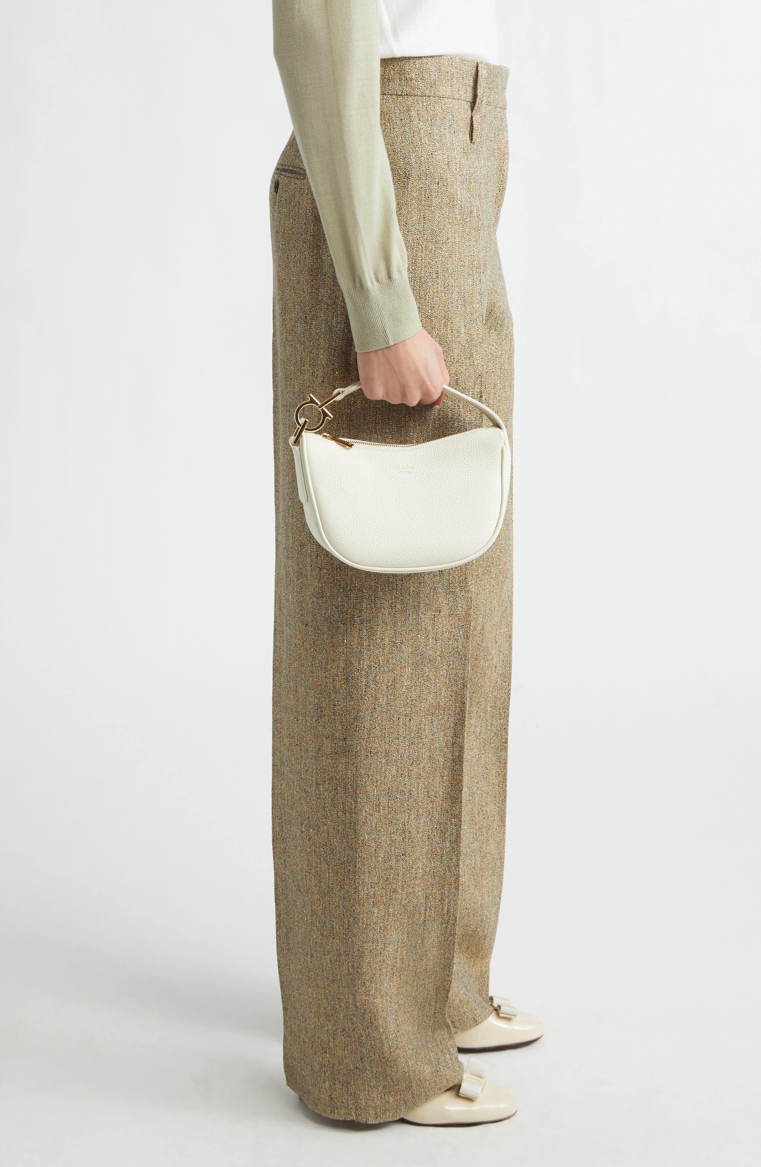 Mini Smile Leather Top Handle Bag, Alternate, color, MASCARPONE