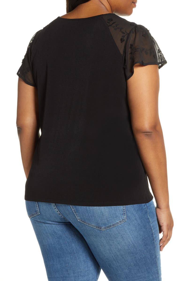 CeCe Flutter Sleeve Crepe Blouse, Alternate, color,