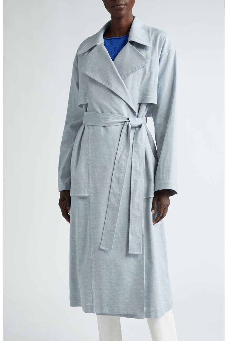 Oversize Belted Trench Coat, Main, color, ATLAS MELANGE