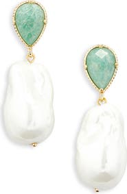 EYE CANDY LOS ANGELES Keti Faux Pearl Drop Earrings