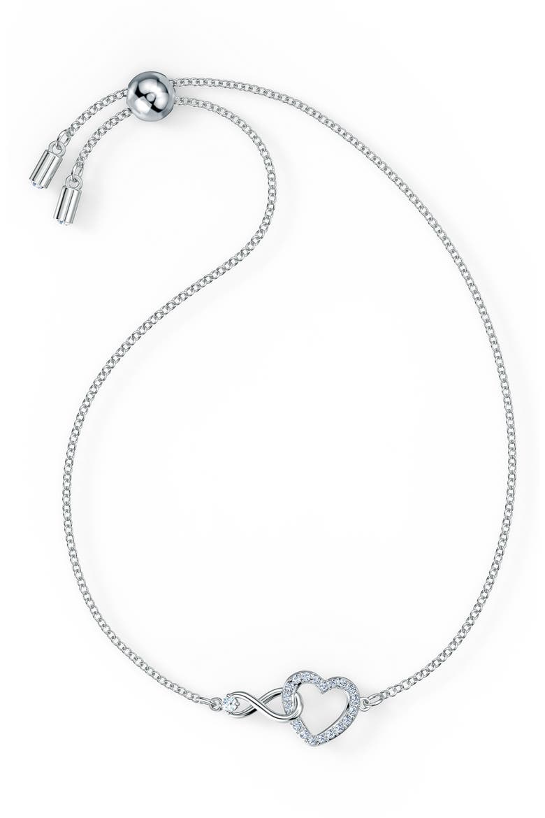 Hyperbola Swarovski Crystal Heart Bracelet, Alternate, color, WHITE