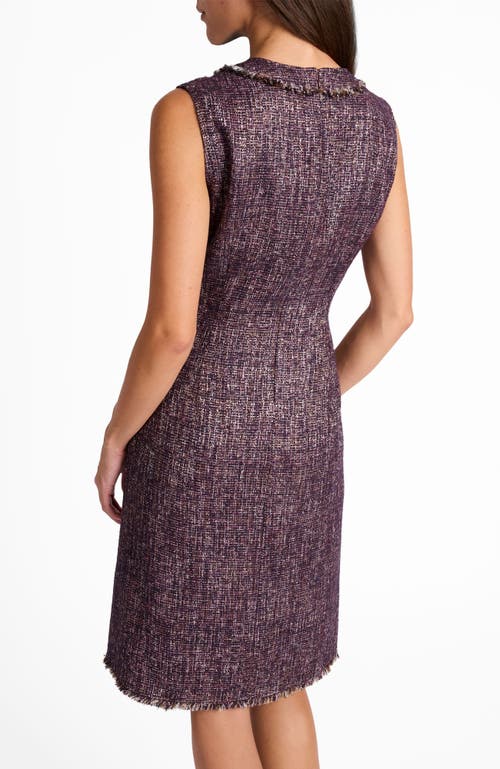 Santorelli Laura Sleeveless Sheath Dress In Lightweight Tweed In Multi