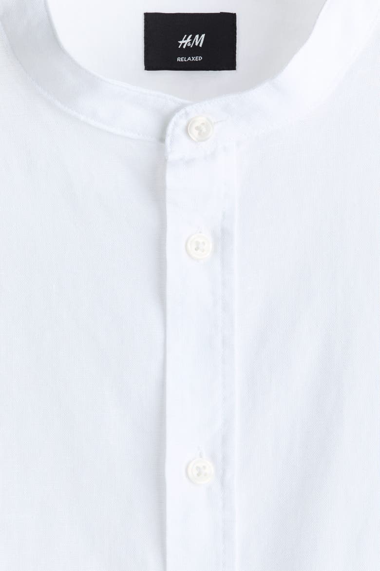 Relaxed Fit Linen-blend Shirt, Alternate, color, White