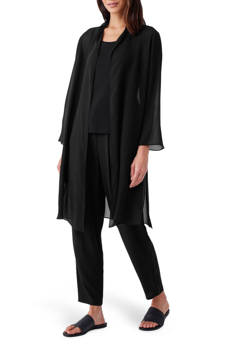 Eileen Fisher Sheer Silk Georgette Jacket, Alternate, color,