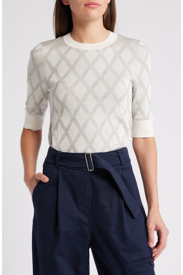 Firone Lightweight Merino Wool Blend Sweater, Alternate, color, GREY ARGYLE