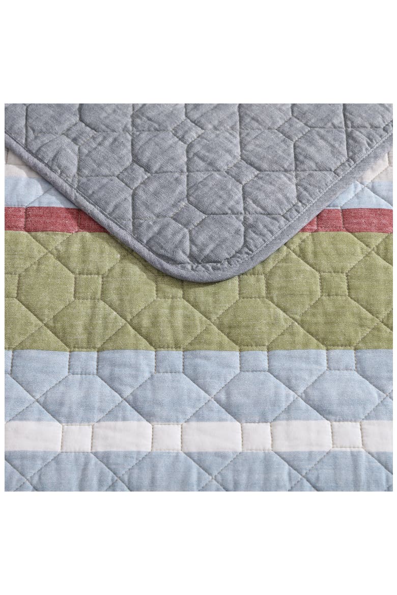 Salmon Ladder Cotton Quilt 3-Piece Set, Alternate, color, BLUE/ GREEN MULTI