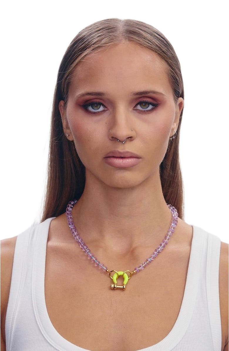 SHOP SPICY DAN Benny Gender Inclusive Amethyst Necklace, Alternate, color, Purple