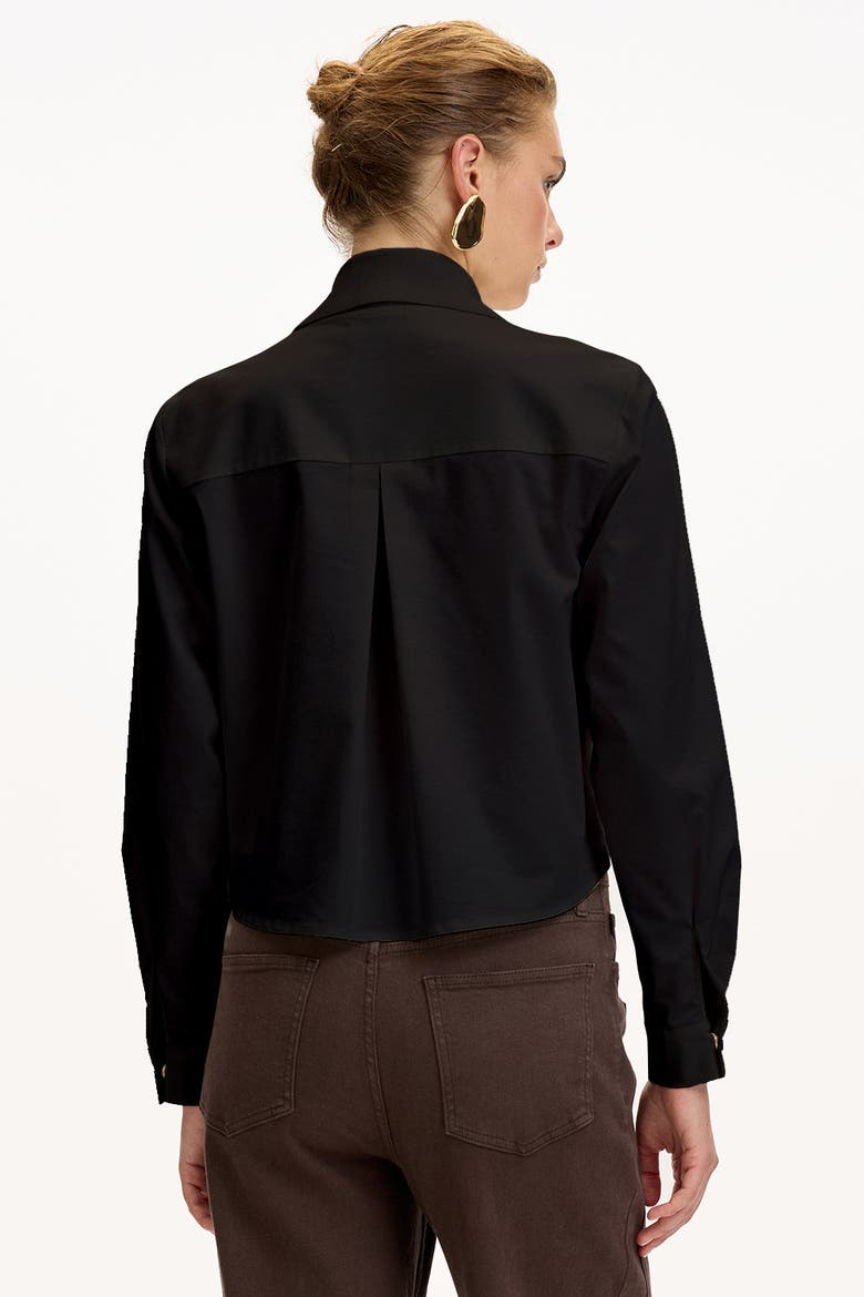 Corinne Poplin Shirt, Alternate, color, BLACK