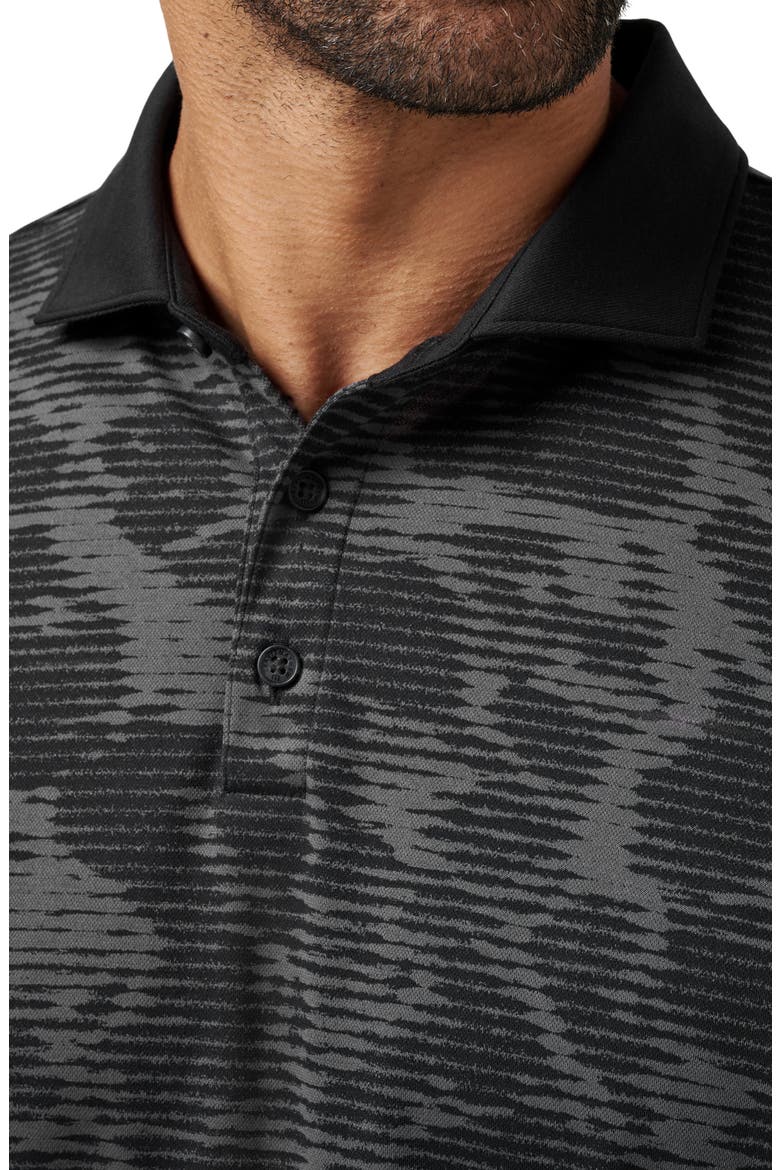 Study Abroad Abstract Print Polo, Alternate, color, BLACK