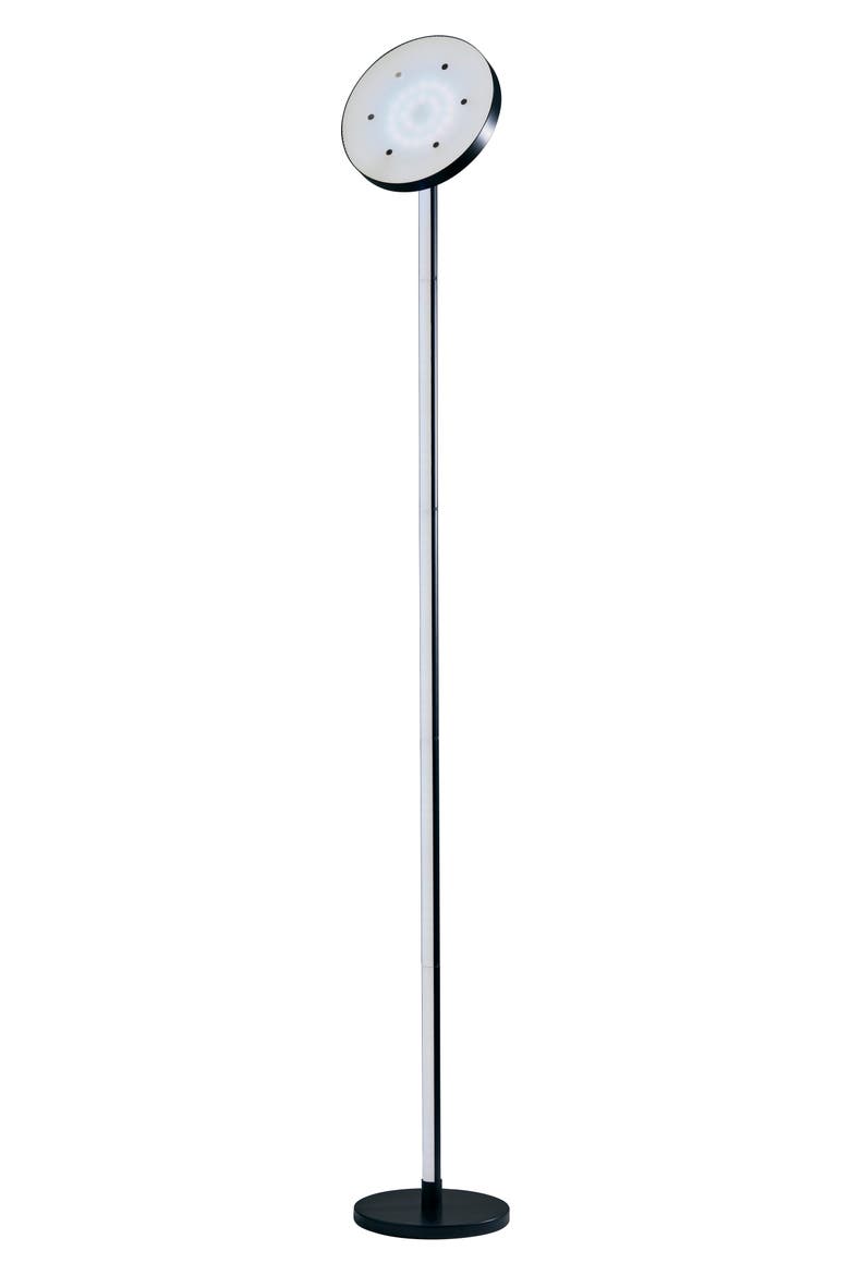 Luther RGB Color Changing Torchiere Floor Lamp, Main, color, BLACK