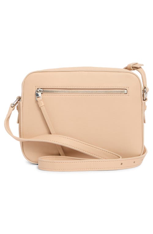 Shop Allsaints Captain Leather Square Crossbody Bag In Pale Pink