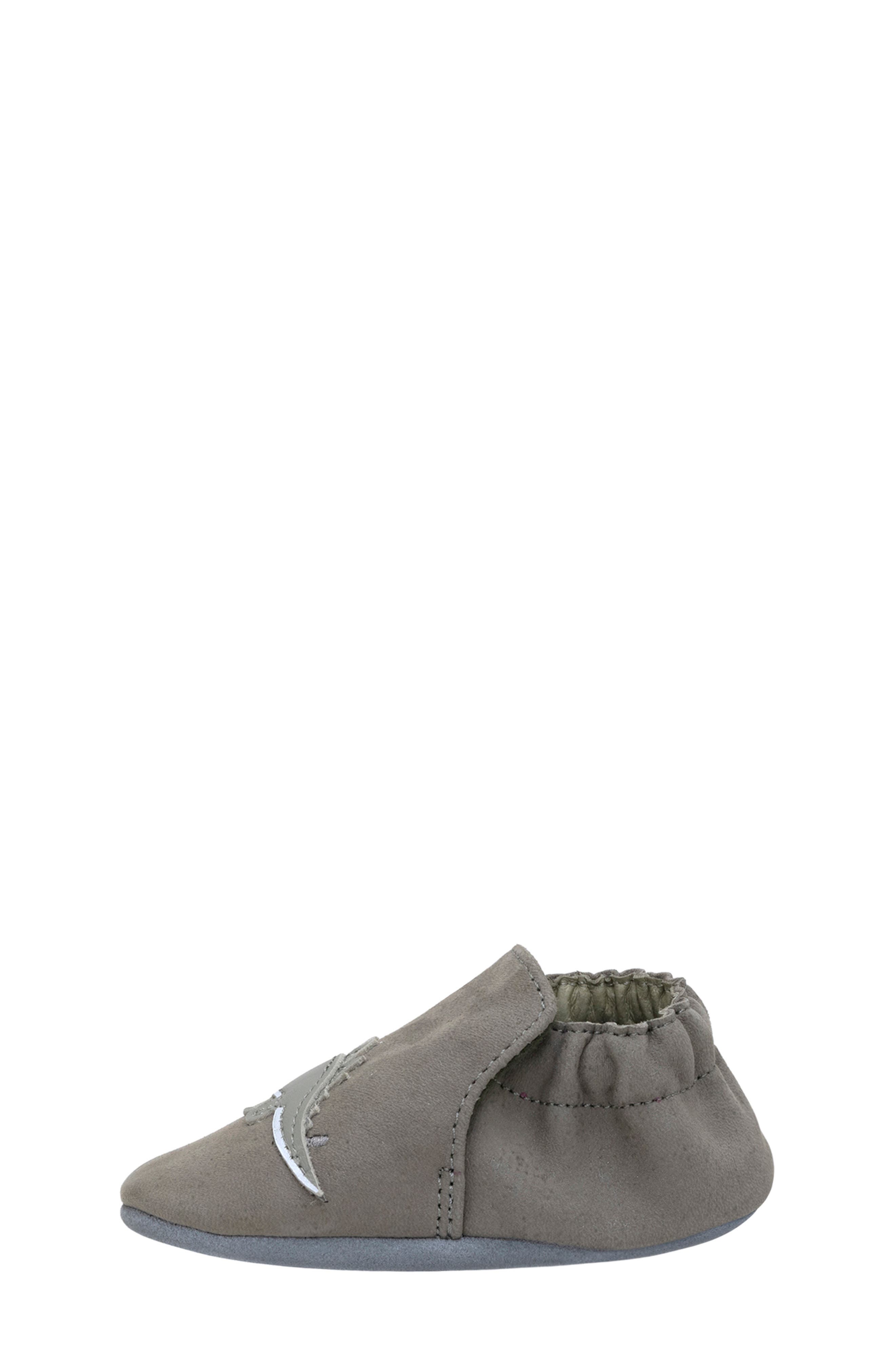 Robeez<sup
®</sup
 Ramsey Crib Shoe, Alternate, color, Grey