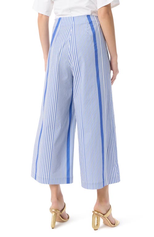 Do By Dee Ocleppo Sarah Stripe Crop Wide Leg Pants In Baja Blue- Shirting Stripe