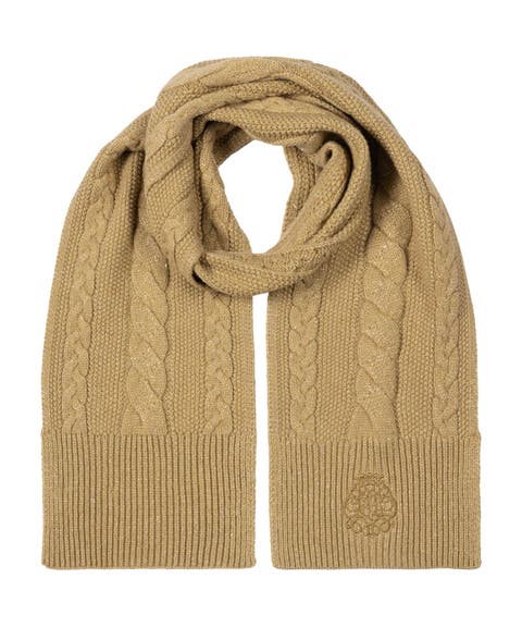metallic direct embroidery cable scarf