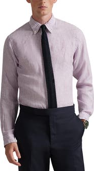 Polo Ralph Lauren Classic Fit Stripe Linen Button-Down Shirt