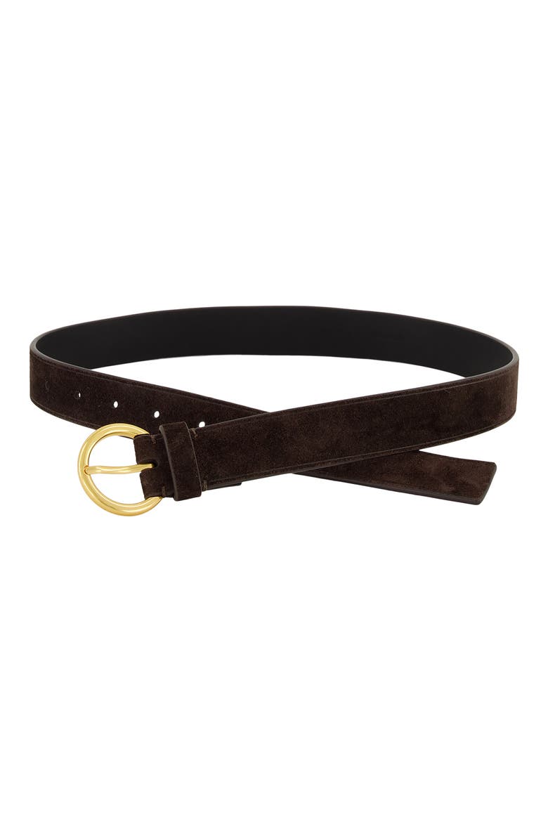 Hailey Suede Belt, Main, color, CACAO BROWN