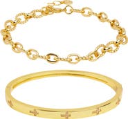 ARGENTO VIVO Cross & Link Set of 2 Bracelets