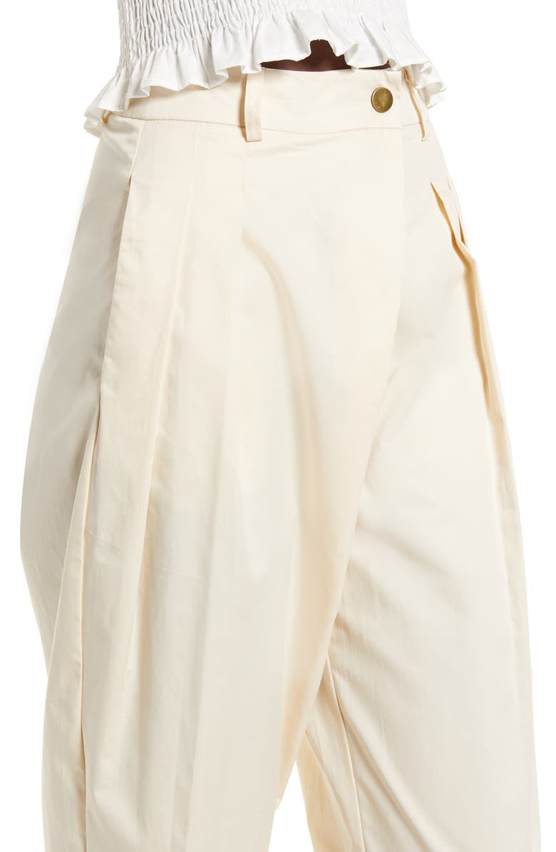 Amy Lynn Tapered Cotton Trousers, Alternate, color, Beige